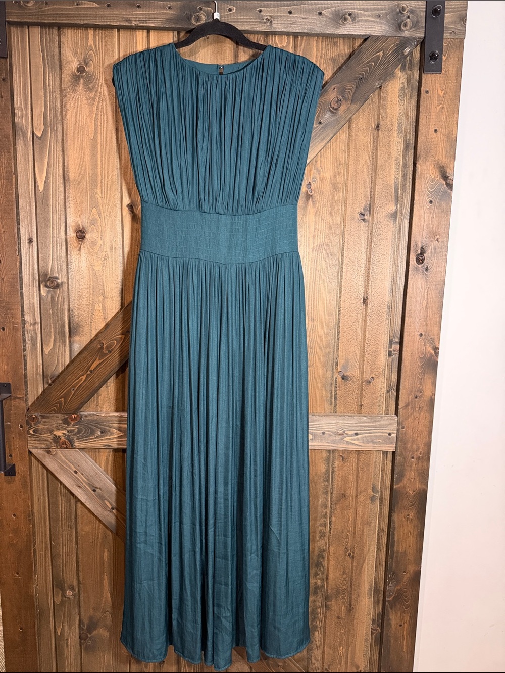 Banana Republic Teal Pleated Maxi Dress